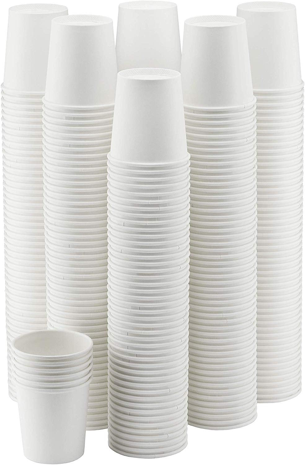 300-Pack 4 oz. White Paper Cups for Hot/Cold Drinks - Ideal for Partie