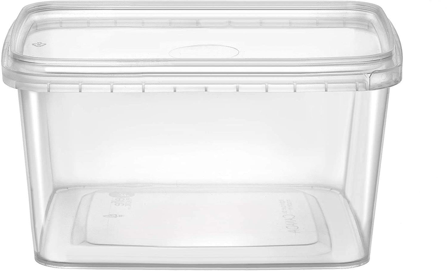 32-oz. Square Clear Deli Containers with Lids | Stackable, Tamper-Proof BPA-Free Food Storage Containers | Recyclable Space Saver Airtight Container for Kitchen Storage, Meal Prep, Take Out | 20 Pack - NY-HI