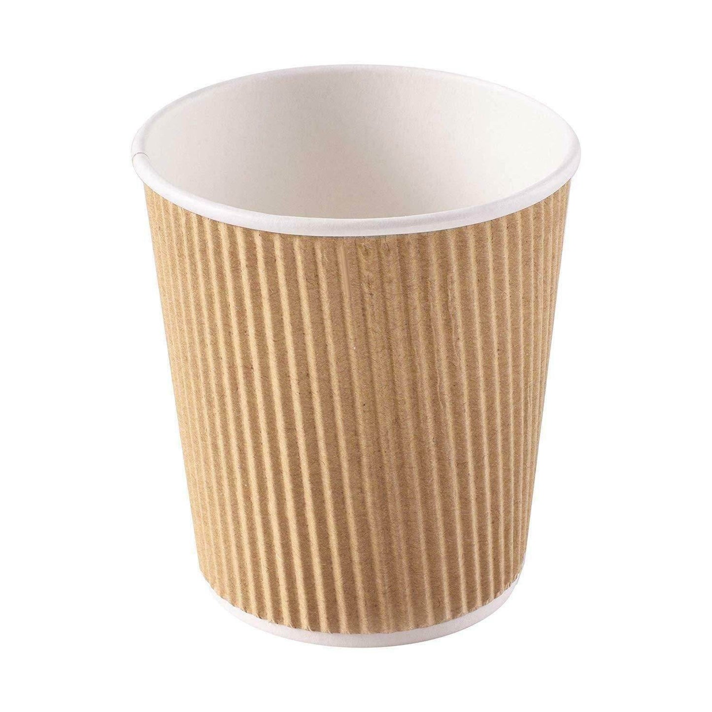 Set of 150 Ripple Insulated Kraft 4-oz Paper Cups – Coffee/Tea Hot Cups | Recyclable |3-Layer Rippled Wall For Better Insulation | Perfect for Cappuccino, Hot Cocoa, or Iced Drinks - NY-HI