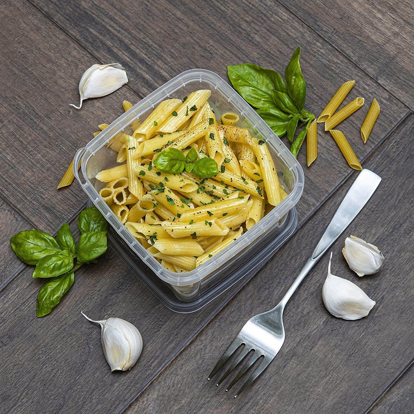 16-oz. Square Clear Deli Containers with Lids | Stackable, Tamper-Proof BPA-Free Food Storage Containers | Recyclable Space Saver Airtight Container for Kitchen Storage, Meal Prep, Take Out | 20 Pack - NY-HI