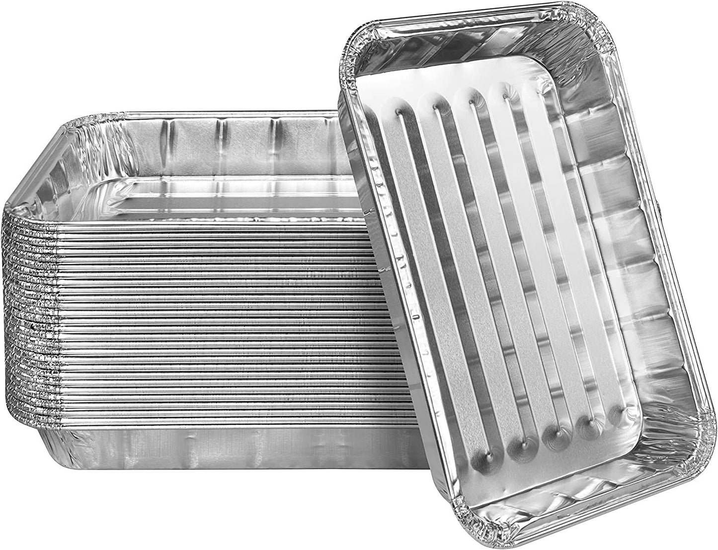 NYHI 9 x 13 Aluminum Foil Pans 30 Pack Durable Disposable Grill Drip Grease  Tray Half-Size Deep Steam Pan and Oven Buffet Trays Food Containers for