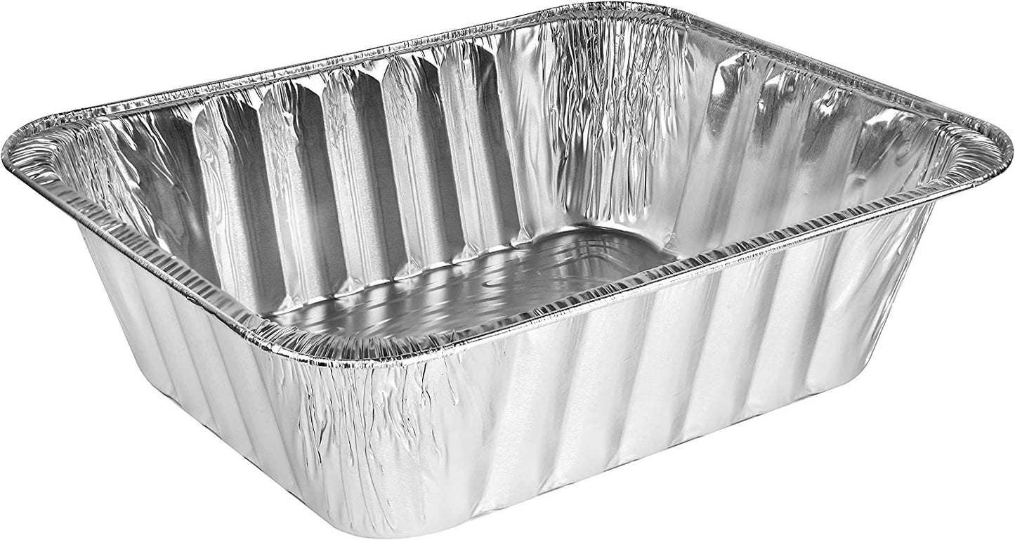 NYHI 9x13” Aluminum Foil Pans (30 Pack) | Durable Disposable Grill Drip  Grease Tray | Half-Size Deep Steam Pan and Oven Buffet Trays | Food  Containers
