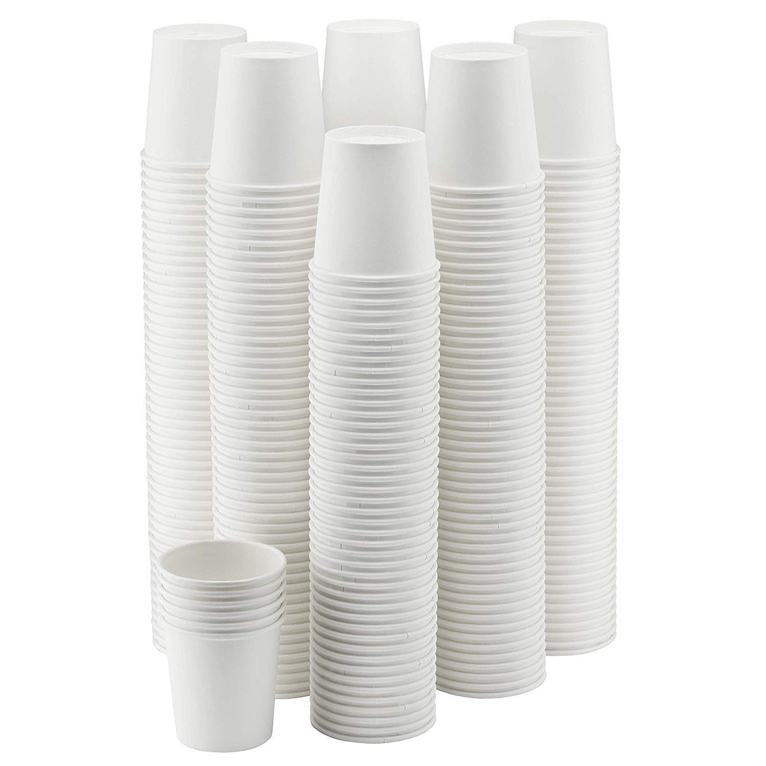 Tebery 300 Pack White Paper Coffee Cups 6oz Disposable Paper Cup for Water,  Juice, Coffee or Tea