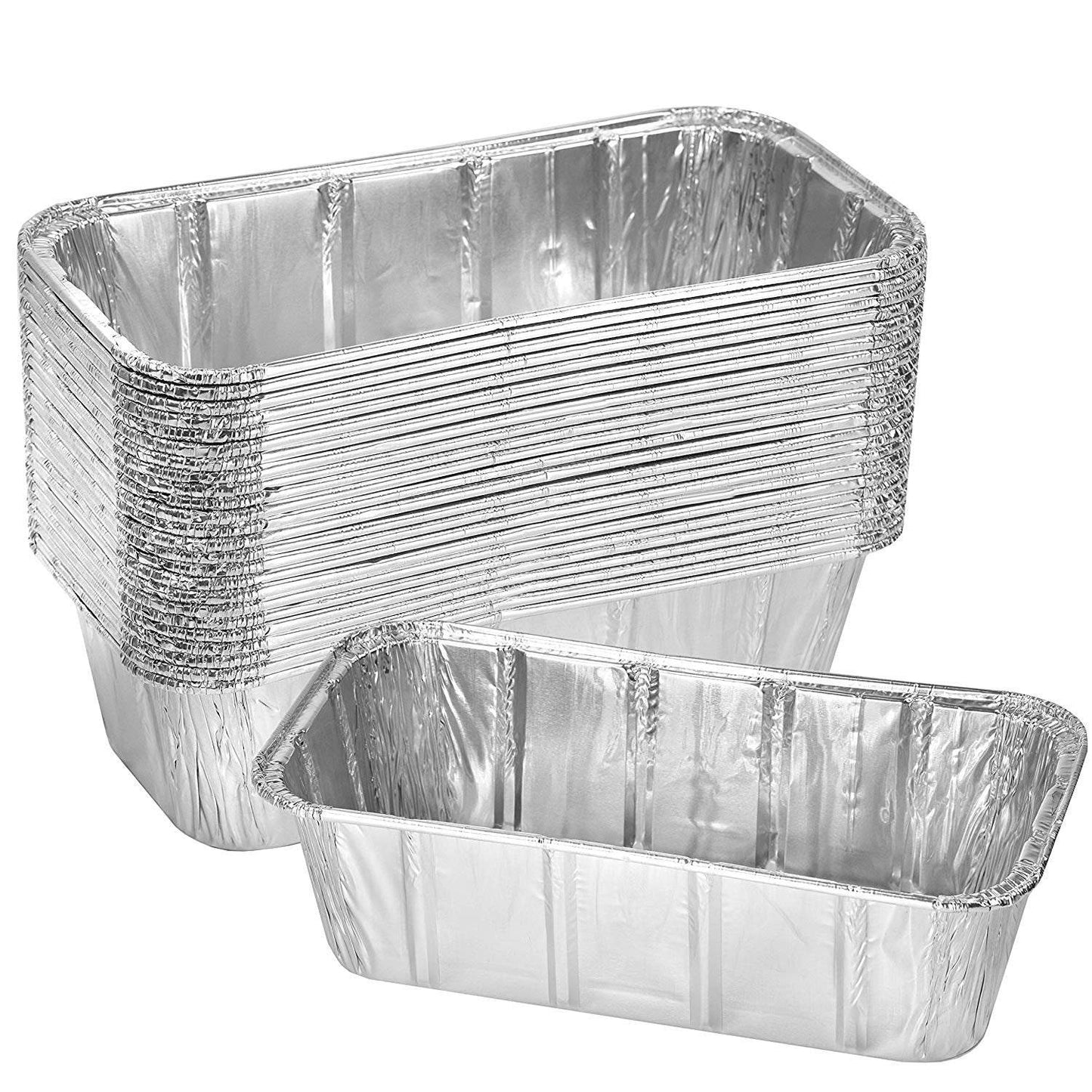 Thick Aluminum Loaf Pans (30 Pack, 8 x 4 Inches) | 2 Lb. Mini Baking Pans for Bread, Lasagna, Meatloaf, Cake | Heavy Duty Disposable Oven Bake Tin for Cooking & Food Storage - NY-HI