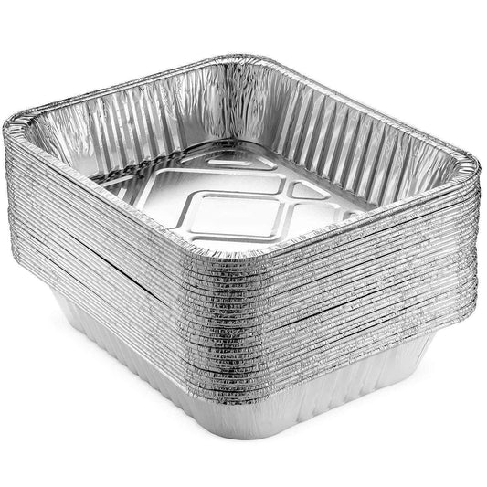 2.25 lb Disposable Aluminum Pans with Lids | (100 Count) 2-Portion Oblong  Cookware Pans Best Use for Baking, Meal Preparations, Cooking, Roasting