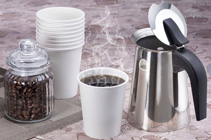 NYHI 300-Pack 8 oz. White Paper Disposable Cups – Hot/Cold Beverage Drinking Cup for Water, Juice, Coffee or Tea – Ideal for Water Coolers, Party, or Coffee On the Go’ - NY-HI