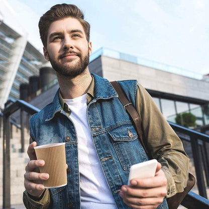 Set of 150 Ripple Insulated Kraft 4-oz Paper Cups – Coffee/Tea Hot Cups | Recyclable |3-Layer Rippled Wall For Better Insulation | Perfect for Cappuccino, Hot Cocoa, or Iced Drinks - NY-HI