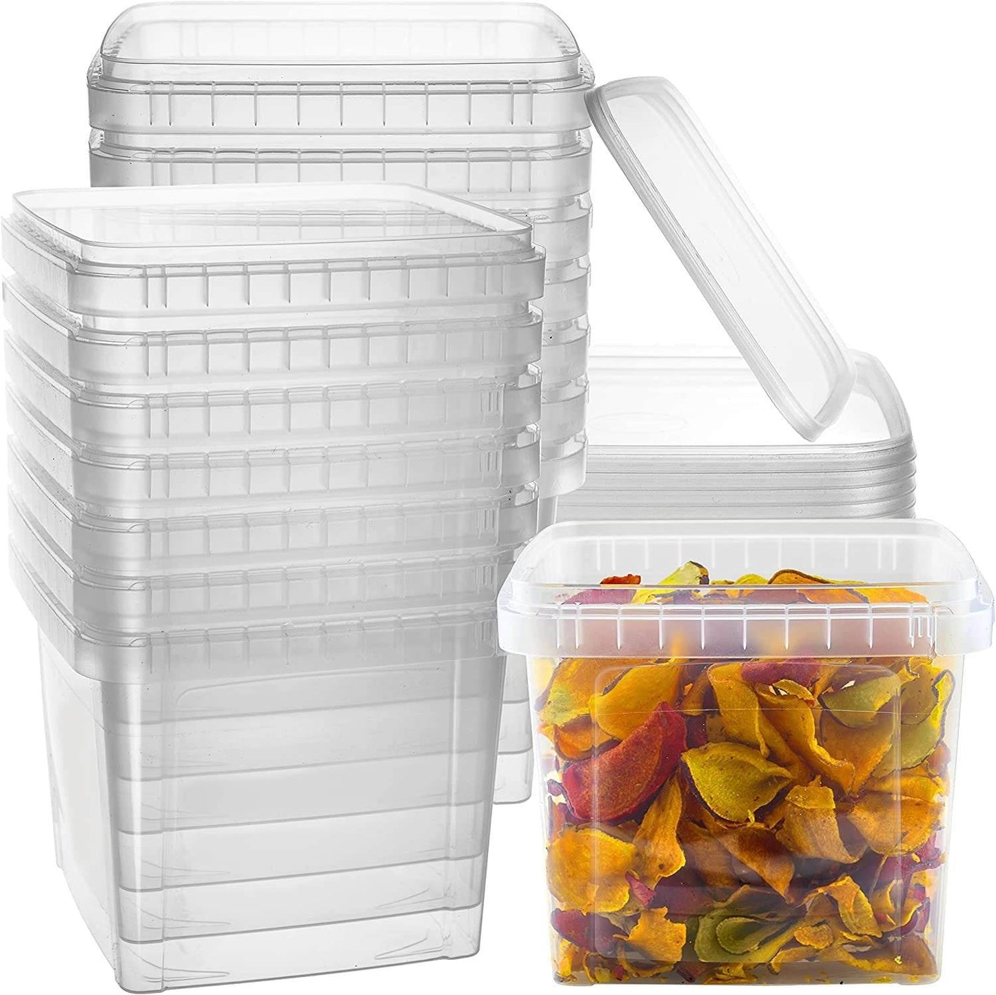 Clear Vertical Striped Food Storage Containers With Lids - Temu