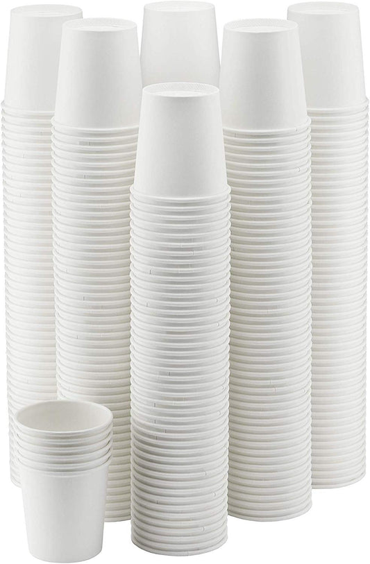 NYHI 300-Pack 6 oz. White Paper Disposable Cups – Hot/Cold Beverage Drinking Cup for Water, Juice, Coffee or Tea – Ideal for Water Coolers, Party, or Coffee On the Go’ - NY-HI
