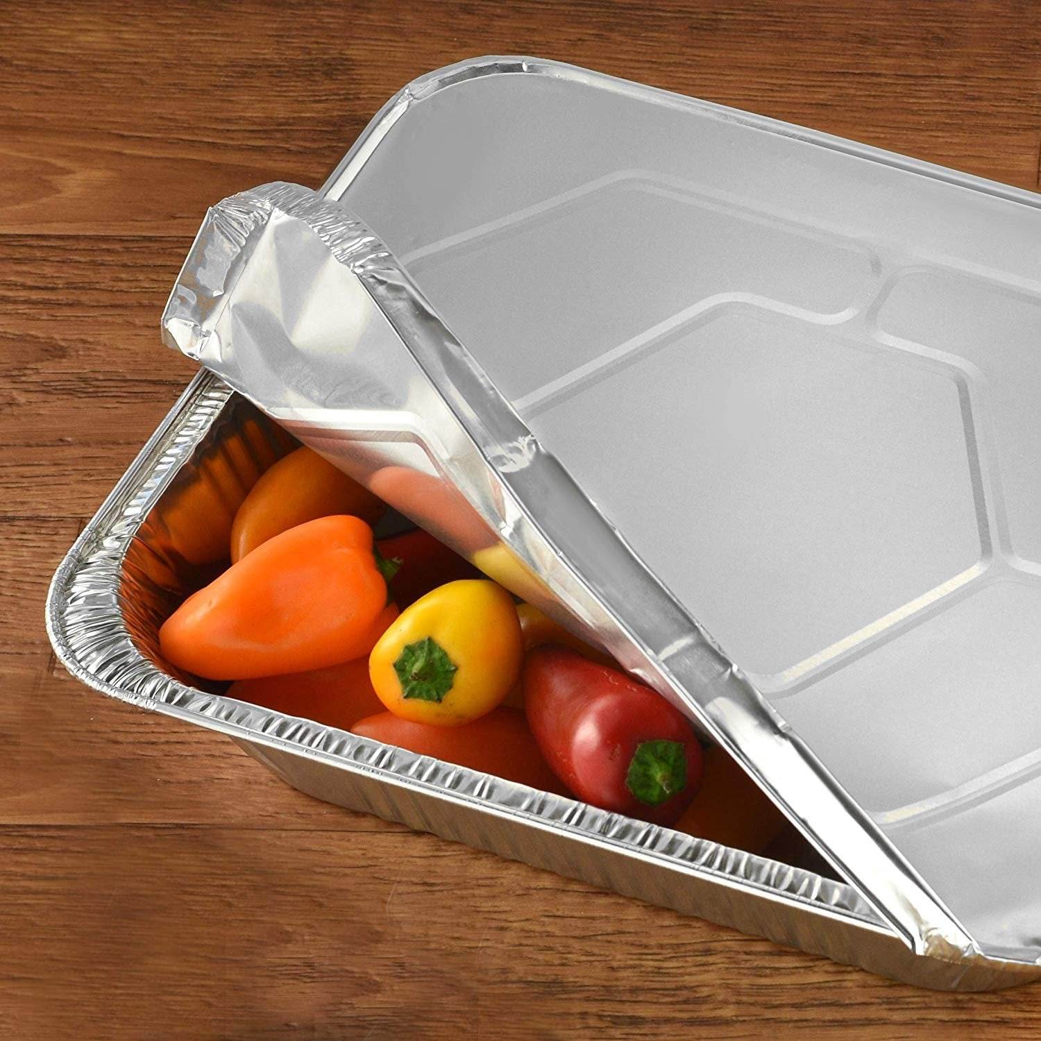 9 x 13 Aluminum Foil Pans (30 Pack) | Durable Disposable Grill Drip Grease  Tray | Half-Size Deep Steam Pan and Oven Buffet Trays | Food Containers for