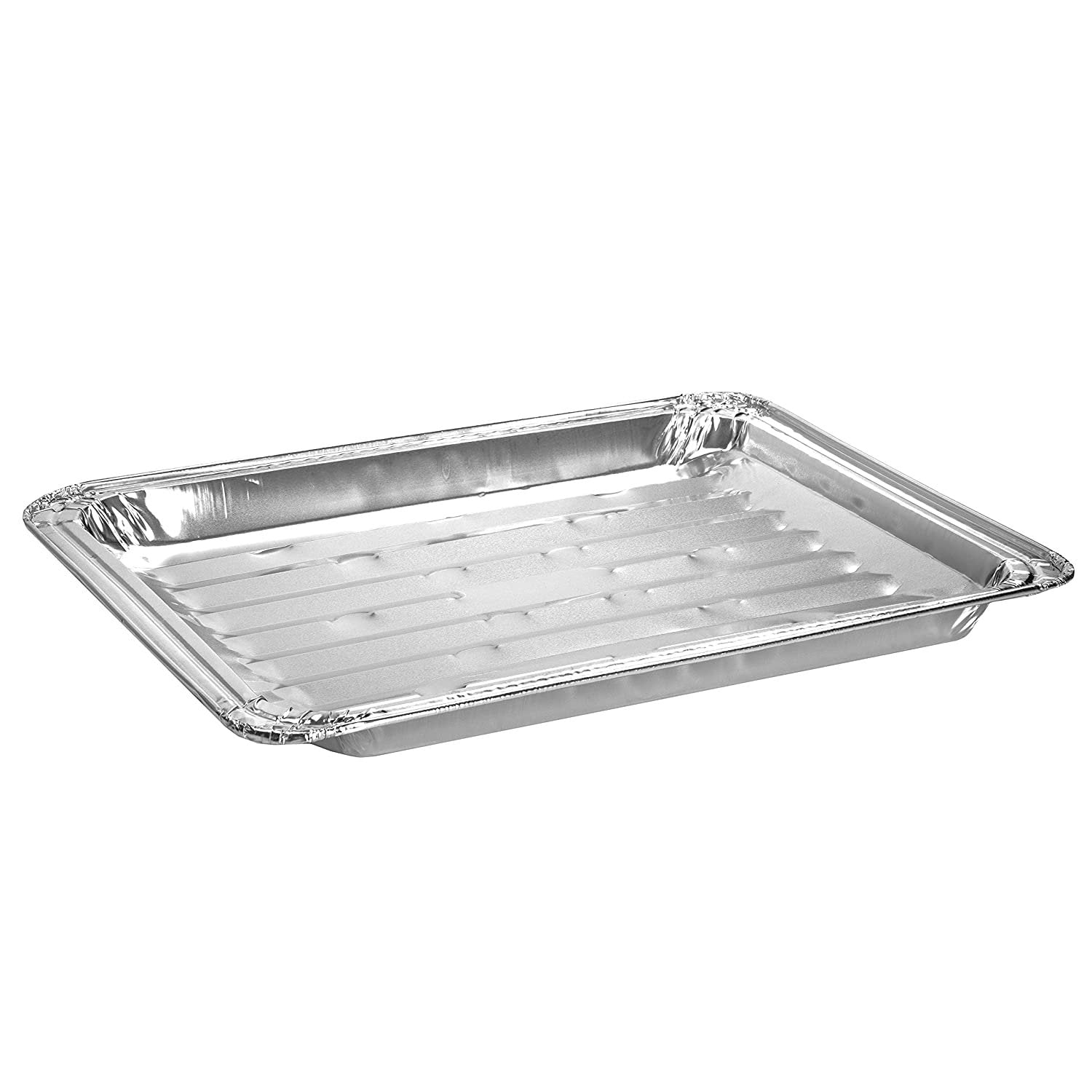 NYHI 9 inch x 13 Aluminum Foil Pans with Lids 10 Pack Durable Disposable Grill Drip Grease Tray Half-Size Deep Steam Pan and Oven Buffet Trays Food