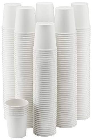 NYHI 300-Pack 8 oz white paper disposable cups for hot and cold beverages.