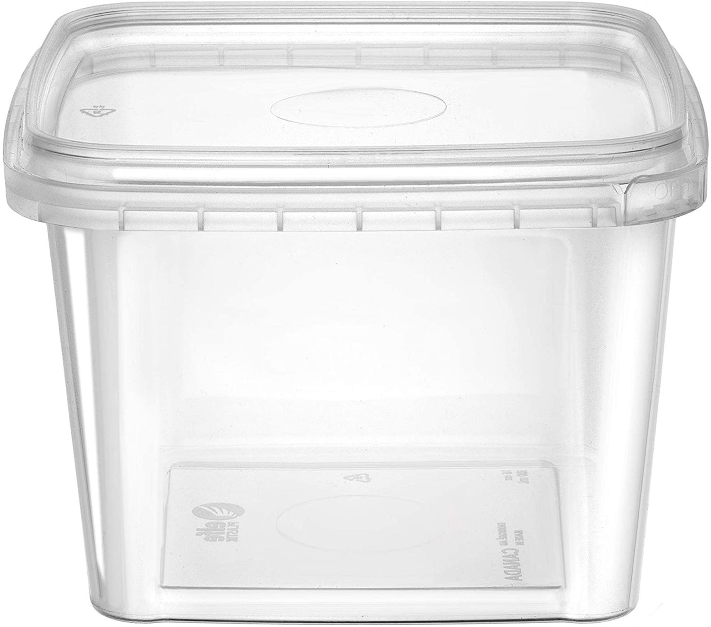 16-oz. Square Clear Deli Containers with Lids | Stackable, Tamper-Proof BPA-Free Food Storage Containers | Recyclable Space Saver Airtight Container for Kitchen Storage, Meal Prep, Take Out | 20 Pack - NY-HI