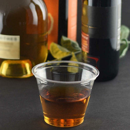 NYHI 100-Pack 9 oz Plastic Clear Cups | Value Pack of BPA-Free Disposable Party Cup Tumblers | Use These Clear Cocktail Cups for Drinks, Wine, Punch, Champagne & More | Essential Party Supplies - NY-HI