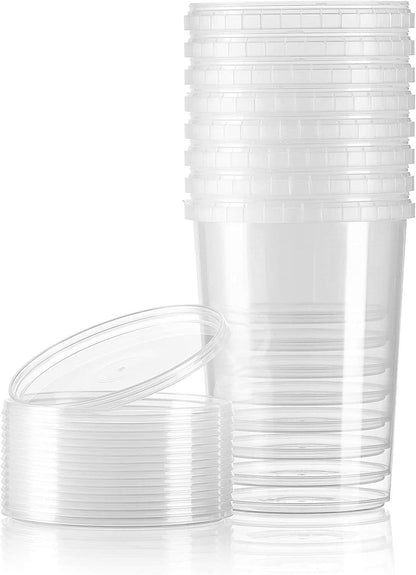 NYHI 32-oz. Round Clear Deli Containers with Lids | Stackable, Tamper-Proof BPA-Free Food Storage Containers | Recyclable Airtight Container for Kitchen Storage, Meal Prep, Take Out | 18 Pack - NY-HI